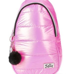 Justice Brand Girls’ Quilted Puffer Sling Bag- NWT